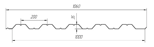 Профнастил HC35 Цинк